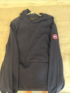 Canada Goose Merino Wool Knit Hoodie Navy XL Style 7000M Pullover Sweater